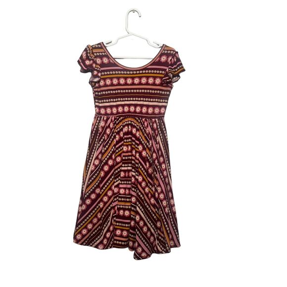 Dot Dot Smile Other - Dot Dot Smile Girl's Maroon Floral Flowy Empire Twirl Dress Size 5/6